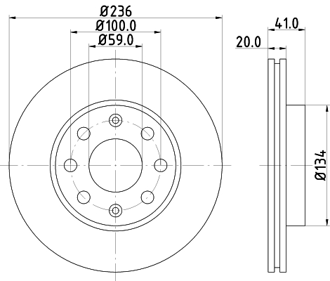 Диск тормозной передний BAOJUN, CHEVROLET, DAEWOO, HOLDEN LECHI, AVEO, KALOS <b>NISSHINBO ND6065K</b> - изображение