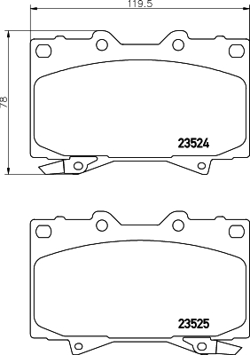 Колодки тормозные дисковые, передние, LEXUS LX (UZJ100), TOYOTA LAND CRUISER (_J7_,_J1_,_J9_,_J7_) <b>NISSHINBO NP1018</b> - изображение