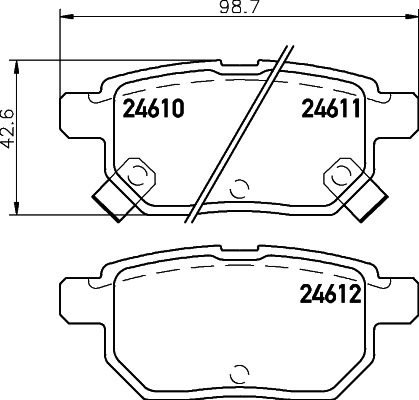 Колодки тормозные дисковые, задние, TOYOTA AURIS (_E15_)/COROLLA (_E15_,_E18_,ZRE17_)/PRIUS (_W5_)/VERSO S (_P12_)/YARIS (_P15_,_P9_,_P13_) <b>NISSHINBO NP1020</b> - изображение