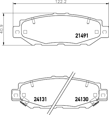 Колодки тормозные дисковые, задние, LEXUS/TOYOTA HS , TREZIA, ALLION II , AURIS , COROLLA, ESQUIRE , MATRIX , NOAH/VOXY <b>NISSHINBO NP1027</b> - изображение