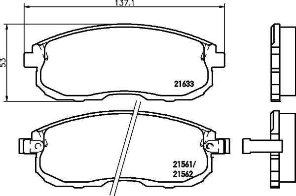 Колодки тормозные дисковые, передние, TOYOTA AURIS , COROLLA Saloon <b>NISSHINBO NP2002</b> - изображение
