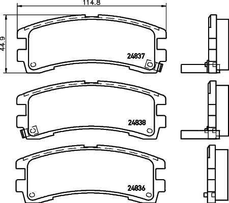 Колодки тормозные дисковые, задние, NISSAN MAXIMA III <b>NISSHINBO NP2077</b> - изображение