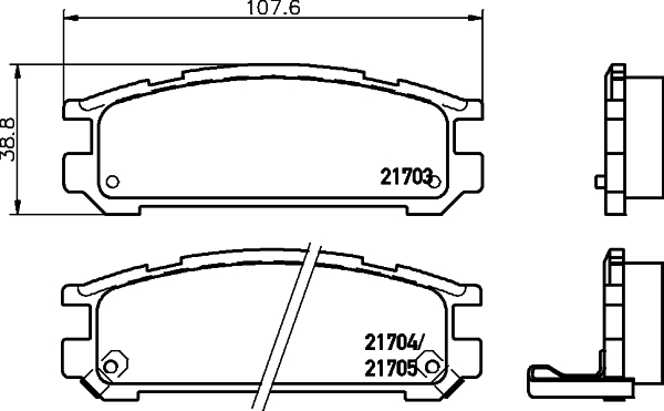 Колодки тормозные дисковые, задние, KIA SEPHIA , SEPHIA Saloon <b>NISSHINBO NP7004</b> - изображение