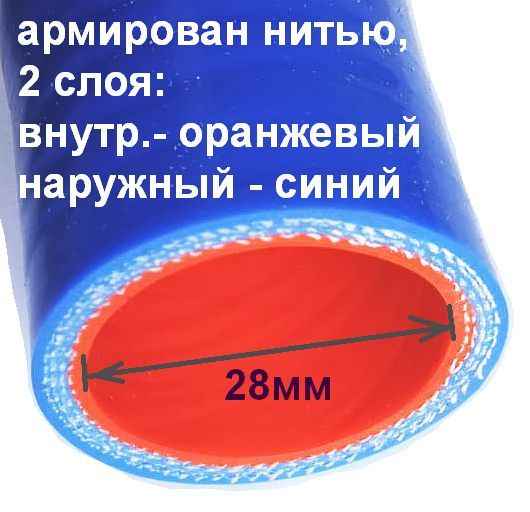Патрубок силиконовый гофрированный 28мм длина 400мм - изображение 1