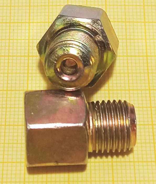 Переходник тормозной трубки наружная М12х1,25 / внутренняя М12х1 - изображение 2
