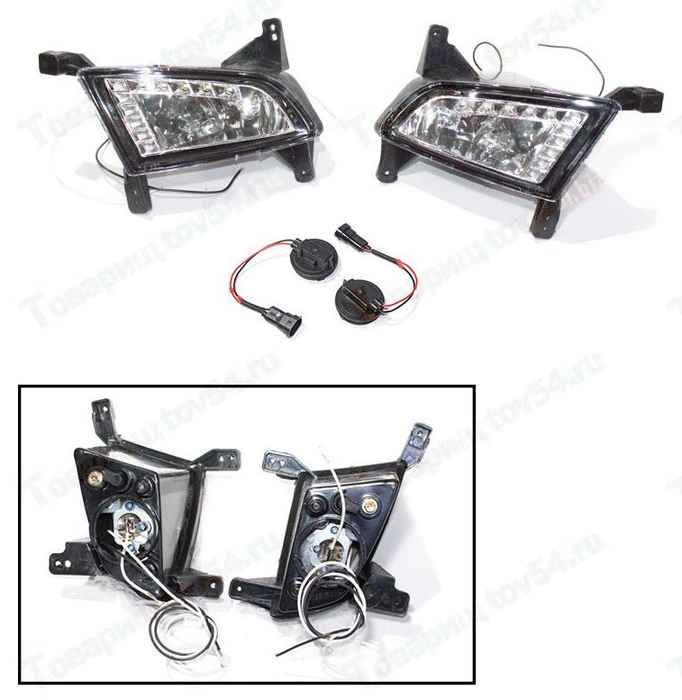 Фары противотуманные ВАЗ 2170 Приора нового образца белые с диодами (комплект 2шт) <b>СЭВИЕМ 2170-43743011-20</b> - изображение