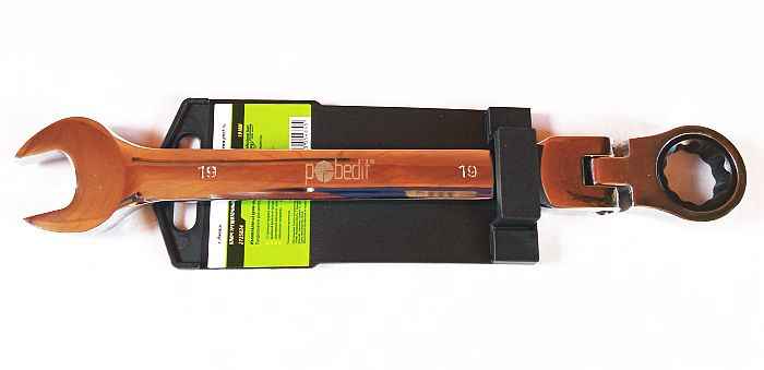 Ключ комбинированный трещоточный шарнирный 19мм - изображение