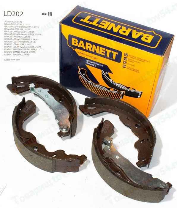 Колодки тормозные задние LADA Largus 230мм с рычагом <b>BARNETT LD202</b> 7701210109 - изображение