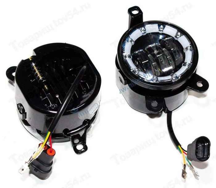 Фары противотуманные ВАЗ 2170 Приора 30W 12/60V с регулятором, с габаритом, 2 цвета, 4LED (комплект 2шт) <b>TR-P434-W-WYR</b> - изображение