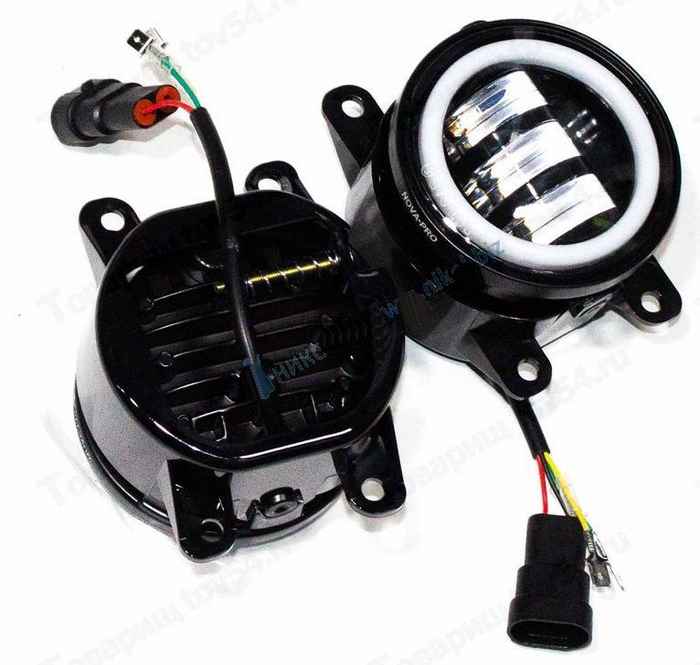 Фары противотуманные ВАЗ 2190 Гранта (2019-), Vesta, X-Ray, Niva Urban 30W с регулятором, с габаритом, 2 цвета (комплект 2шт) <b>TR-V334-W-WYR</b> - изображение