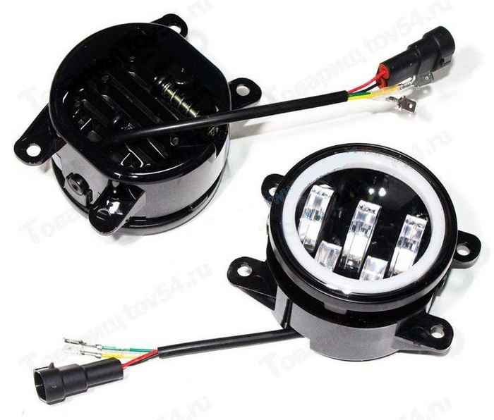 Фары противотуманные ВАЗ 2190 Гранта, Калина, Largus 50W 12/80V с регулятором, с габаритом, 2 цвета (комплект 2шт) <b>TR-V774-W-WYR</b> - изображение