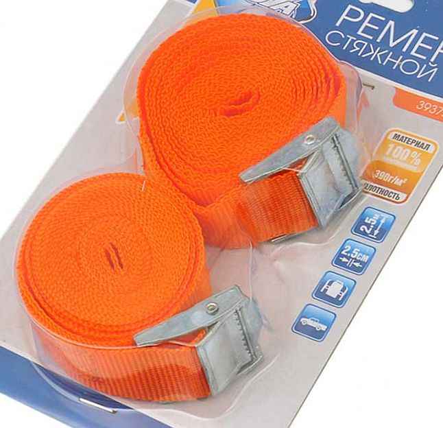 Стяжка для груза 25мм х 2,4м (2шт) NovaBright 39372  - изображение 1