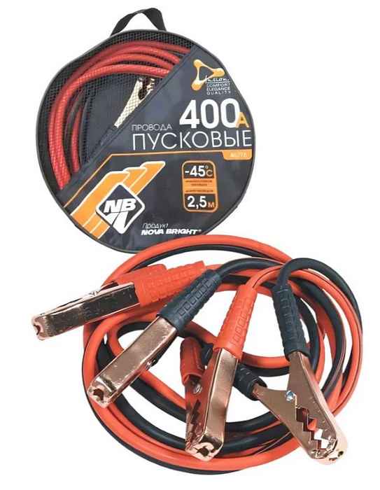 Провода пусковые 400А до -45С длина 2, 5м морозоустойчивая сумка Nova Bright-fusion 46776  - изображение