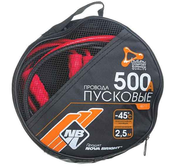 Провода пусковые 500А до -45С длина 2.5м морозоустойчивая сумка Nova Bright-fusion 46777  - изображение 2