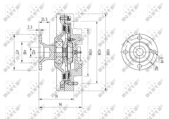 Вискомуфта, вентилятор охлаждения радиатора <b>NRF 49579</b> - изображение 1
