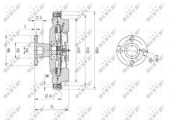Вискомуфта, вентилятор охлаждения радиатора <b>NRF 49580</b> - изображение 1