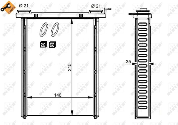 Теплообменник, отопление салона <b>NRF 54346</b> - изображение
