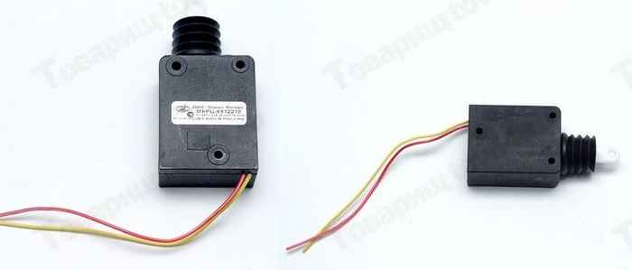 Мотор-редуктор блокировки замка двери ВАЗ 2170 Приора, 2123 Нива Шевроле (соленоид) универс. 2 контакта <b>Олимп Моторс МКРЦ-6512210</b> - изображение