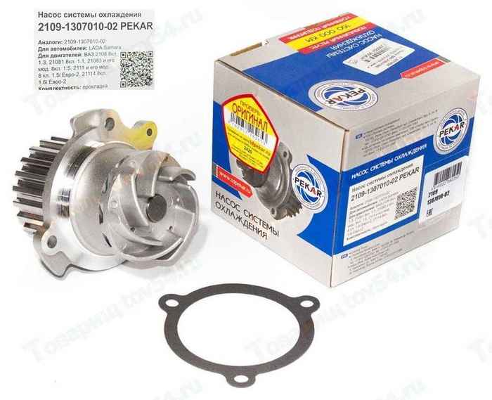 Помпа ВАЗ 2108-21099, 2110-2112, 2113-2115 с инж. и карб. 8-клап. двигателями <b>ПЕКАР 2109-1307010-02</b> - изображение