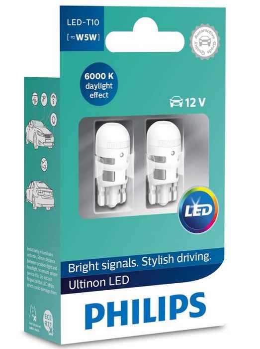 PHILIPS 11961ULWX2 - лампа T10 LED WHITE ULW 12V X2 - изображение