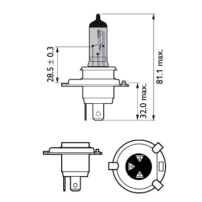 Лампа H4+W5W P43t-38 WhiteVision ultra 4200K +60% 12V 2шт 12342WVU SM 35490428 <b>PHILIPS 12342WVUSM</b> - изображение 1