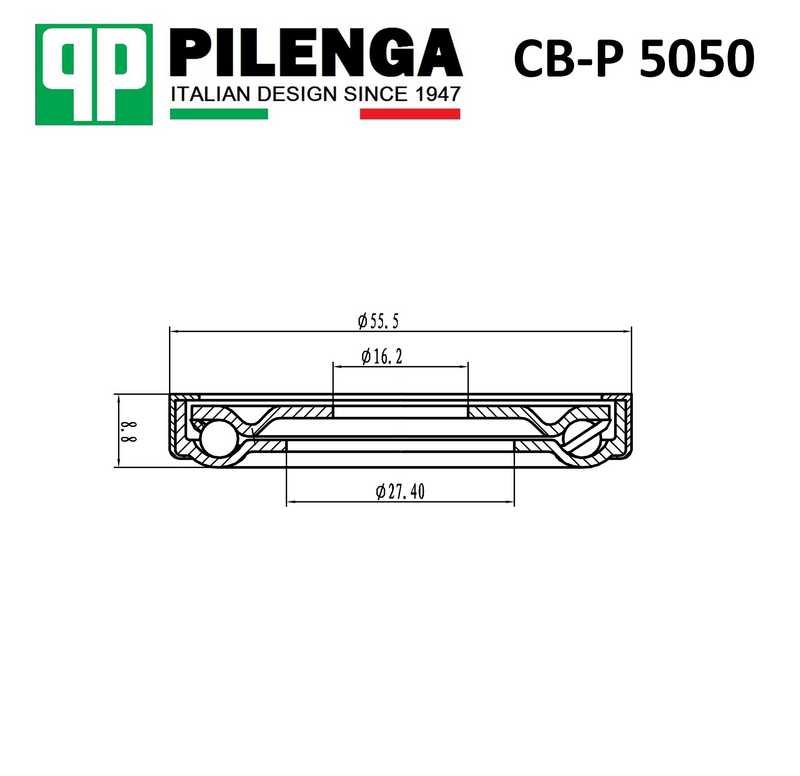 Ремкомплект верхней опоры амортизатора LARGUS, LOGAN, SANDERO, DUSTER <b>PILENGA CB-P5050</b> - изображение 1