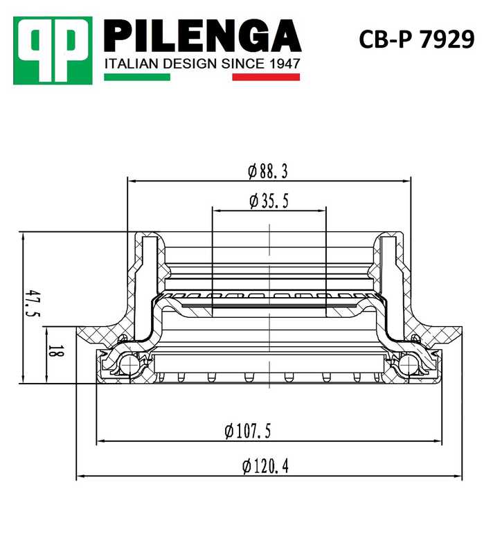 Верхняя опора стойки амортизатора TRANSIT <b>PILENGA CB-P7929</b> - изображение 1