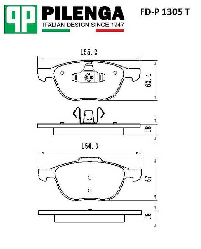 Колодки тормозные диск.передние премиум FOCUS 2, FOCUS 3, C-MAX <b>PILENGA FD-P1305T</b> - изображение 1