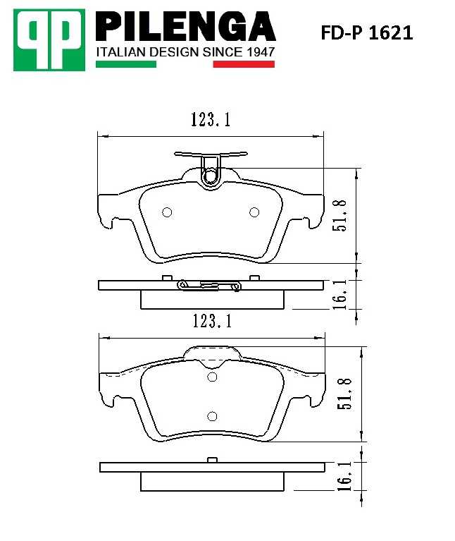Колодки тормозные диск.задние FOCUS 2, FOCUS 3, C-MAX, MAZDA 3, VOLVO <b>PILENGA FD-P1621</b> - изображение 1