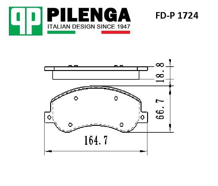 Колодки тормозные диск.передние с датчиком TRANSIT <b>PILENGA FD-P1724</b> - изображение 1