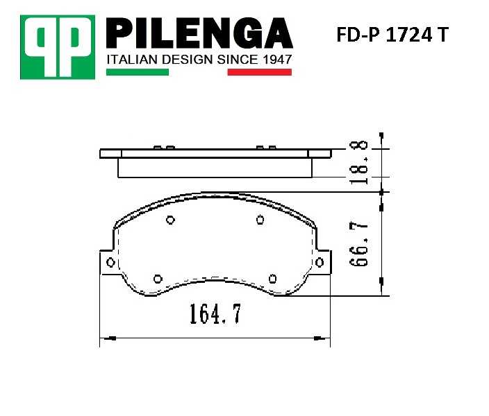 Колодки тормозные диск.передние усиленные с датч. износа TRANSIT <b>PILENGA FD-P1724T</b> - изображение 1