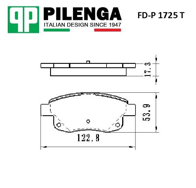 Колодки тормозные диск.задние усиленные с датчиком TRANSIT 115 л.с. <b>PILENGA FD-P1725T</b> - изображение 1