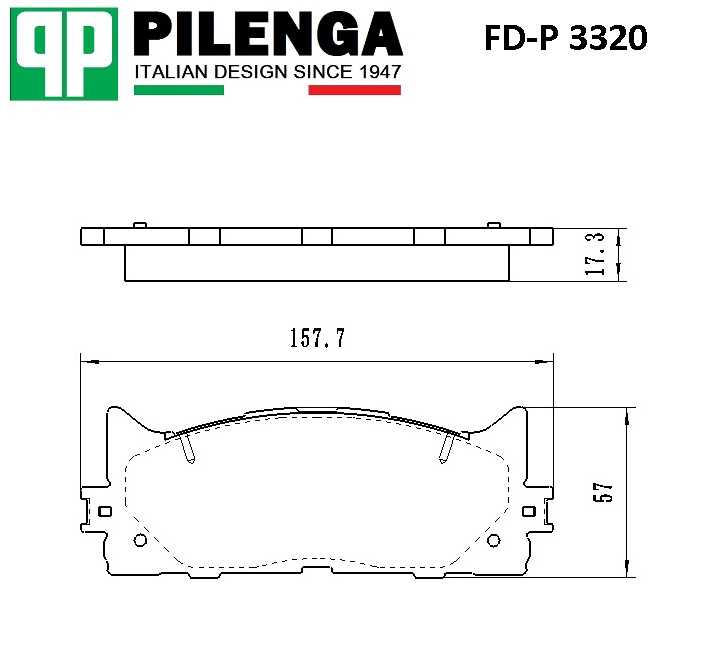 Колодки тормозные дисковые передние CAMRY <b>PILENGA FD-P3320</b> - изображение 1