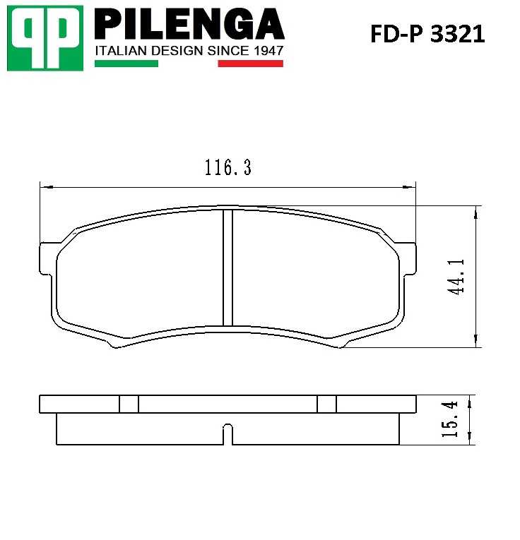 Колодки тормозные дисковые задние LAND CRUISER <b>PILENGA FD-P3321</b> - изображение 1