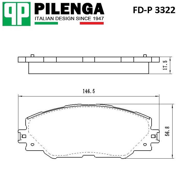 Колодки тормозные дисковые передние SPORTAGE III <b>PILENGA FD-P3322</b> - изображение 1