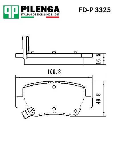Колодки тормозные дисковые задние AVENSIS <b>PILENGA FD-P3325</b> - изображение 1