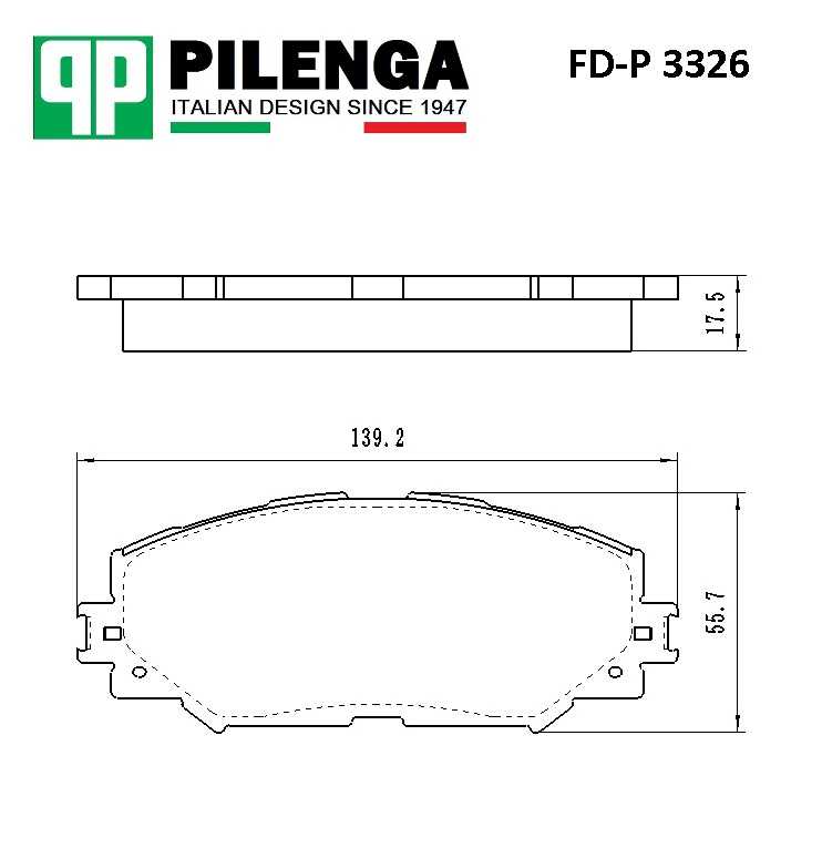 Колодки тормозные дисковые передние AURIS, COROLLA, YARIS <b>PILENGA FD-P3326</b> - изображение 1