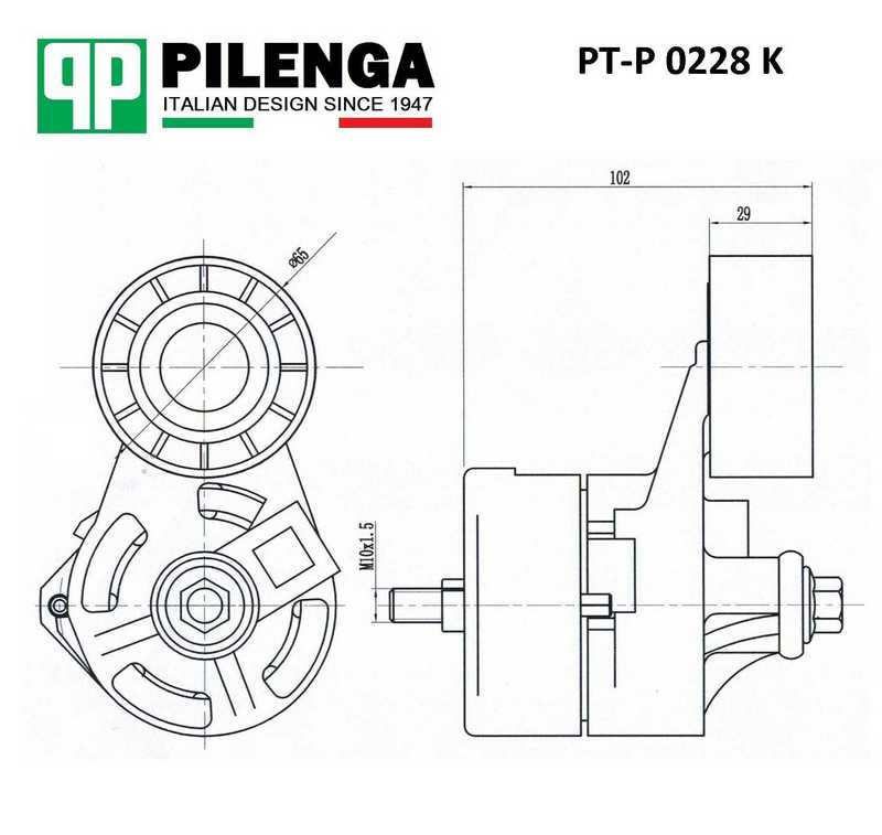 Ролик натяжителя ремня в сборе TRANSIT <b>PILENGA PT-P0228K</b> - изображение 1