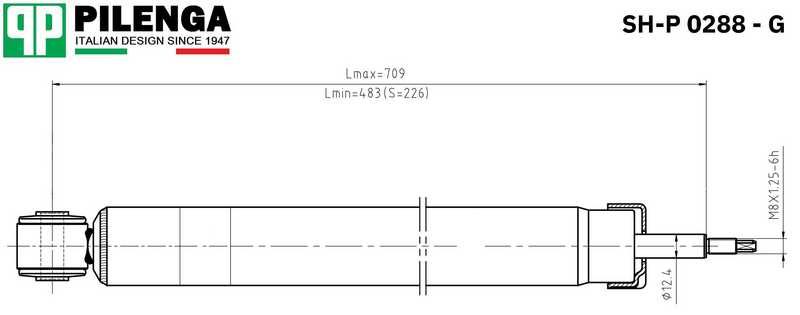 Амортизатор задний газовый FOCUS 2 <b>PILENGA SH-P0288-G</b> - изображение 1