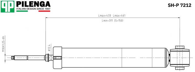 Амортизатор задний OUTLANDER <b>PILENGA SH-P7212</b> - изображение 1