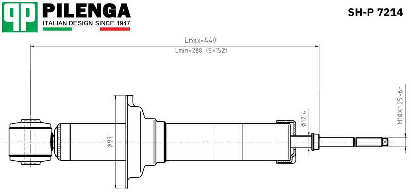 Амортизатор задний LANCER <b>PILENGA SH-P7214</b> - изображение 1