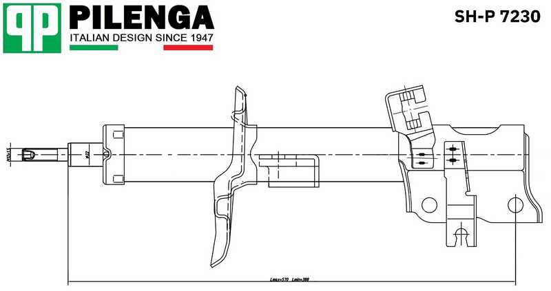 Амортизатор передний правый, газовый <b>PILENGA SH-P7230</b> - изображение 1
