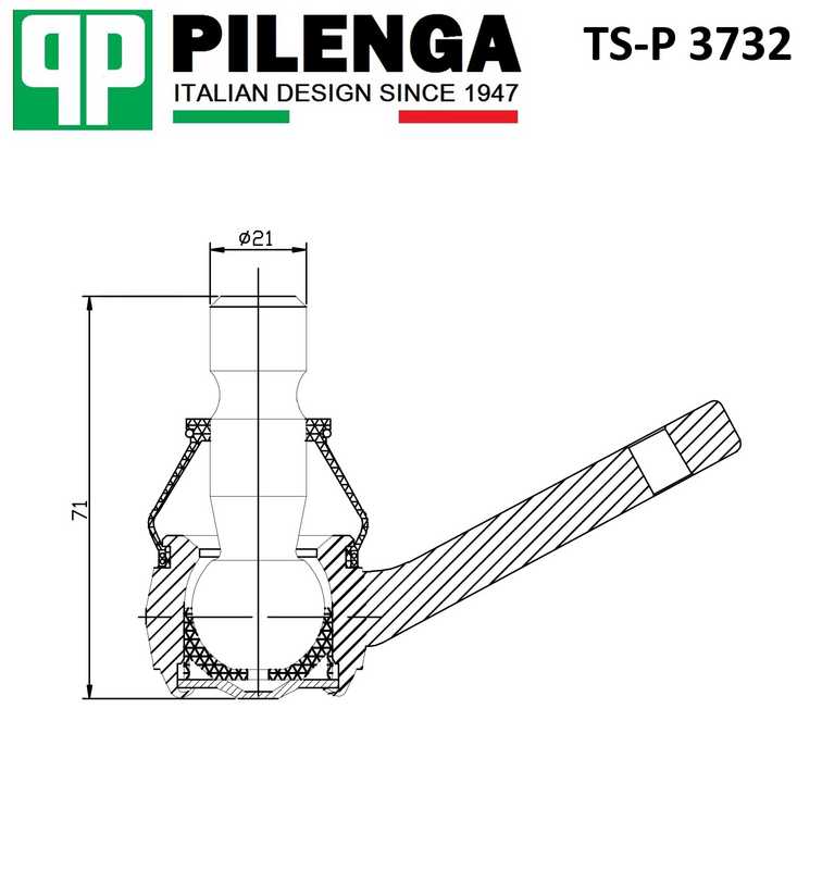 Опора шаровая переднего нижнего рычага левая FORD FOCUS III <b>PILENGA TS-P3732</b> - изображение 1