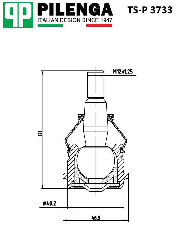 Опора шаровая нижняя SOLARIS/RIO <b>PILENGA TS-P3733</b> - изображение 1