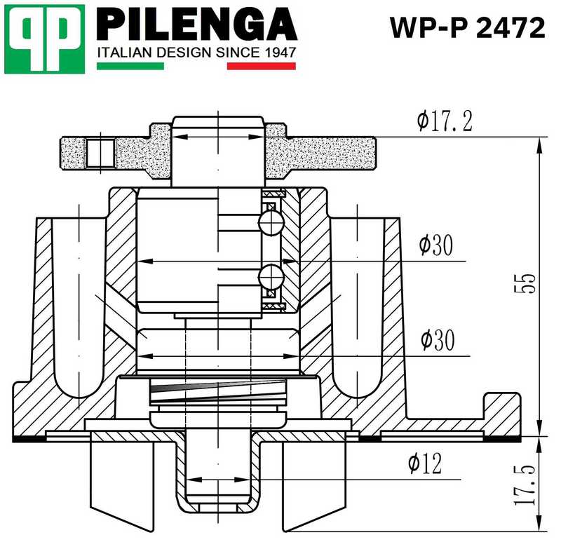 Насос охлаждения двс <b>PILENGA WP-P2472</b> - изображение