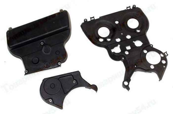 Кожух ремня ГРМ ВАЗ 21124 (комплект 3 части) <b>ПЛАСТИК 21124-1006209 + 21124-1006218 + 21124-1006227</b> - изображение Кожух ремня ГРМ ВАЗ 21124 (комплект 3 части) <b>ПЛАСТИК 21124-1006209 + 21124-1006218 + 21124-1006227</b> - изображение