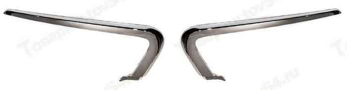 Накладка бампера ВАЗ 2180 Vesta передняя верхняя комплект левая+правая (молдинг) <b>ПЛАСТИК 2180-8450008669/70</b> - изображен Накладка бампера ВАЗ 2180 Vesta передняя верхняя комплект левая+правая (молдинг) <b>ПЛАСТИК 2180-8450008669/70</b> - изображение