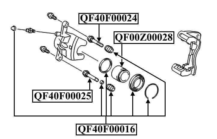 Ремкомплект тормозного суппорта FR COROLLA NZE141144151 ZRE14 2006 AURIS PREMIOA <b>QUATTRO FRENI QF40F00016</b> - изображение 1