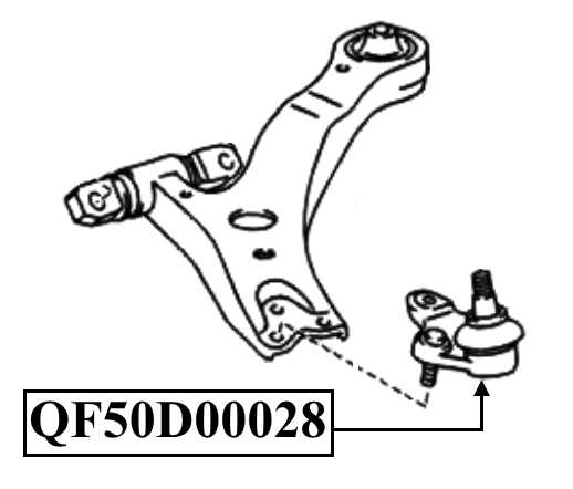 Опора шаровая нижняя левая <b>QUATTRO FRENI QF50D00028</b> - изображение 1