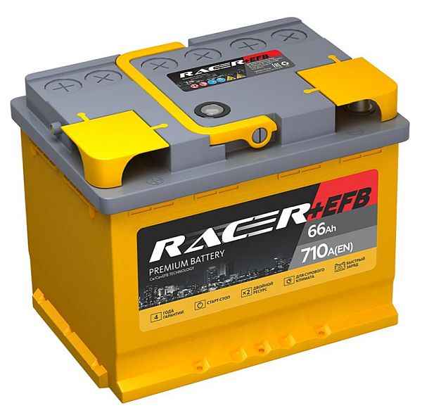 Аккумулятор ширококлеммный оп (L -+) 65Ач RACER + EFB 66 L2.0  - изображение